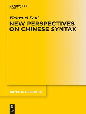 cover image of New Perspectives on Chinese Syntax